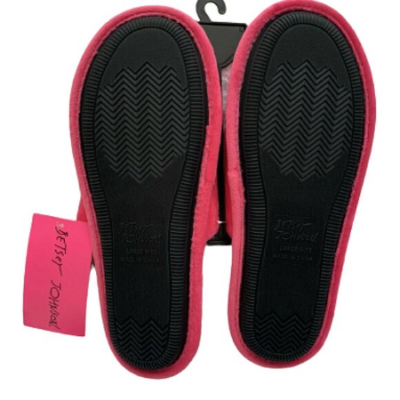 Betsey Johnson Betsiest Pink Sugar Skull Slippers, Size XL 11/12 - Picture 2 of 4